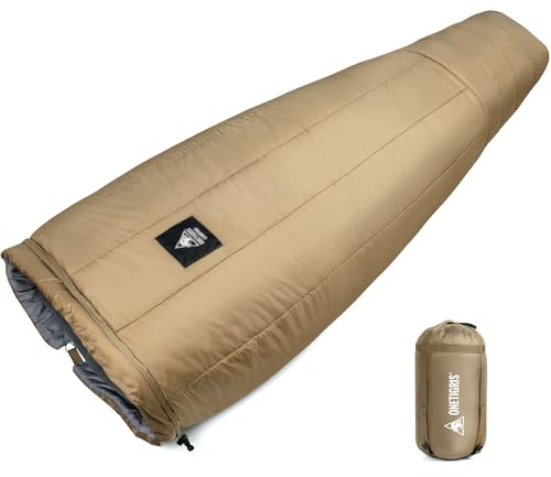 OneTigris Featherlite Ultralight Sleeping Quilt, Weighs 35oz, Warm Hammock Topquilt 40 Degree, with Footbox, Perfect for Outback Camping, Hiking, Backpacking and Hammocks (Coyote Brown)