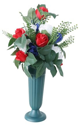 Ukbzxcmws Pierre tombale de Cimetière Semences de Fleurs Arrangements floraux Arrangements floraux Bouquets de fleurs artificielles pour la décoration funéraire