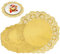 50 Feuilles Napperon Papier Dentelle Rond Napperon Dentelle Doré, Napperon en Papier Rond Napperon en Dentelle Papier pour Mariage, Anniversaire, Gâteau, Desserts, Vaisselle, Décoration de Table (B)