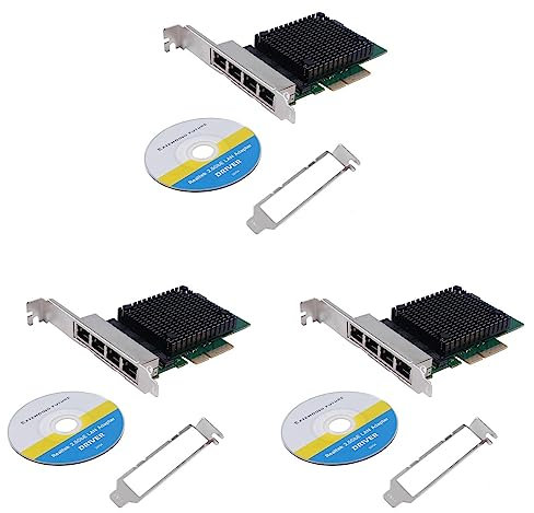 Qupdjxukis 3X PCIE X4 2.5G Tarjeta de Red Gigabit RTL8125B Tarjeta de Red Ethernet de 4 Puertos Tarjeta de Red de Servidor de Escritorio