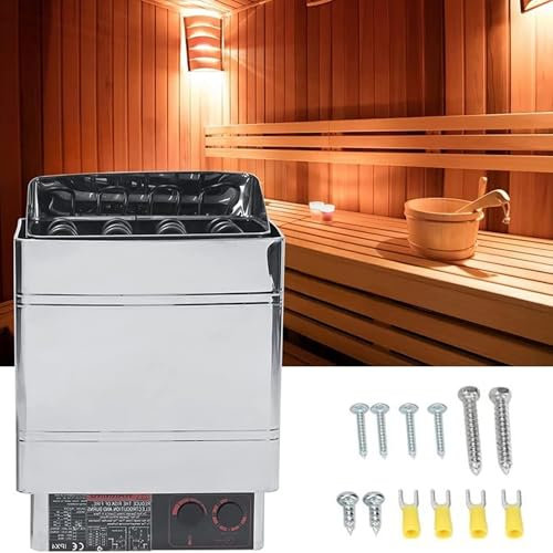 YZRDCXM Sauna Heater,Dry Steam Bath Sauna Heater,Stainless Steel Sauna Stove Heater with Internal Controller,3-9KW Commercial Sauna Room Equipment,Heats Up Quickly,for Home Hotel Spa Shower(3KW)