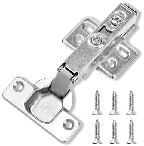HBL' 10 Pcs Kitchen Cupboard Hinges Soft Close Hinges, 35MM 110 Degree Full Overlay for Cupboard Door, Kitchen Doors, Cabinet and Wardrobe, Clip-on Design for Easy Installation