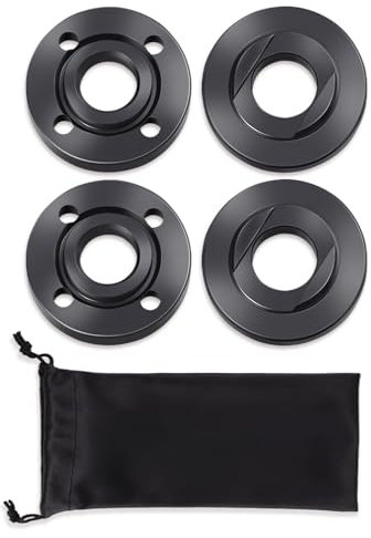 4 dadi flangiati per smerigliatrice angolare, dadi di bloccaggio flangiati in metallo di alta qualità con custodia, compatibili con Milwaukee Makita Metabo Dewalt Bosch Ryobi Black Decker 11,4 cm 12,7