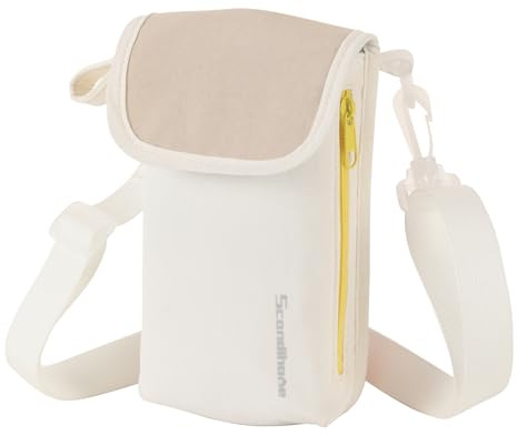 TRIWONDER Wasserflaschenhalter Tasche, Handytasche zum Umhängen Wasserflasche Tasche mit Handyfach & Verstellbarem Schultergurt, Zum Wandern Laufen (Weiß, Einheitsgröße)