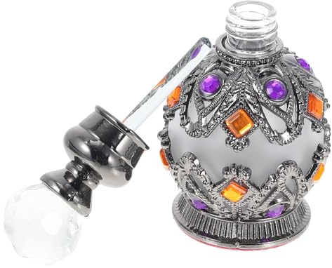 OSOLADY Botella De Vidrio Para Perfume Diseño Negro Brillante Portátil Resistente y Ligera Para Viaje Frasco Vacío Para Aceites Esenciales y Aromaterapia