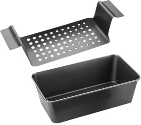 IWOWHERO Non-stick Carbon Steel Baking Loaf Pan with Removable Tray Easy-release Bread Mold for Toast French Bread and Cake Baking Black Roasting Tin for Home Bakers