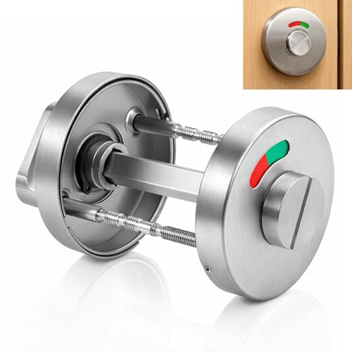 Roseta de Baño con Pantalla de Ocupación, Perilla de Cerradura de Baño Juego de Rosetas de Baño de Acero Inoxidable; Baño, Rosetas de Acero Inoxidable Accesorios