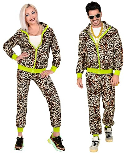 TrendandStylez Jogginganzug 80er 90er Jahre Kostüm – Trainingsanzug in 25 schrillen Designs wie Comic, Leo & Neon für Damen & Herren, für Karneval, Fasching & Mottoparty