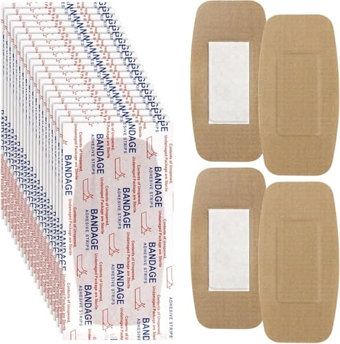 400 Stück Steril Wundpflaster 5 x 10 cm, Braun Pflaster, Einzeln Verpackt | Großpackung mit großen braunen Stoffpflastern, einzeln steril verpackt, für Haushalt, Praxis, Betrieb, Schule, Sportverein
