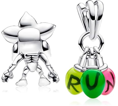 MSPOVOF Flowe & Run mangeuse d'hommes Charm, S925 perle en argent sterling, pour bracelets et colliers, pour les femmes cadeau de bijoux