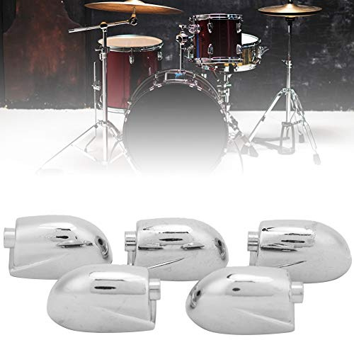 Taidda Snare Drum Lug Metallklauenhaken Ersatzzubehör für Drum Set 5 Stück Silber Trommelohr Starker Halt Glänzend Poliert für Schlagzeuger