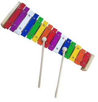 wisoolkic Professionelles 15 Ton Metall Xylophon, entwickelt für Kinder zur musikalischen Entdeckungsreise mit klarem Klang und einfacher Spielbarkeit. Glockenspiel, Kindermusikinstrument.