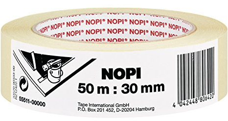 tesa NOPI Ruban de Masquage - Beige Clair - Rouleau de 50 m x 19 mm | Doté d'un adhésif à base de caoutchouc naturel pour une adhérence forte - Se retire sans laisser de traces jusqu'à 4 jours