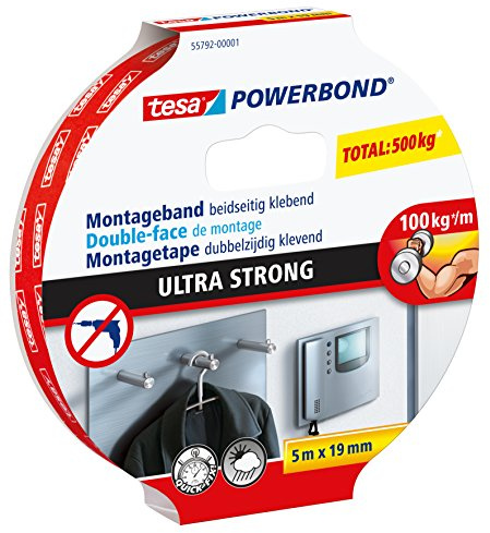 tesa Powerbond® Spar-Set: 2x 55792-01-00 Montageband Ultra Strong 5m:19mm