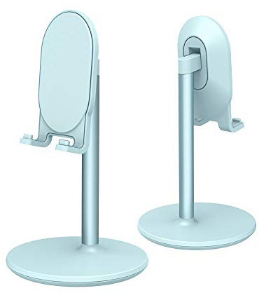 BRIGHT STONE Phone Stand for Desk, Cell Phone Stand Adjustable Desk Phone Holder Tablet Holder Phone Dock (BLUE)