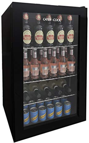 Single Door Black Eco Bottle Cooler With LED Lighting - (UK Mainland Only)