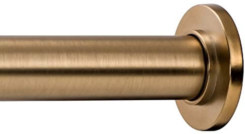 Ivilon Tension Curtain Rod - Spring Tension Rod for Small Windows or Shower, 16 to 24 Inch. Warm Gold