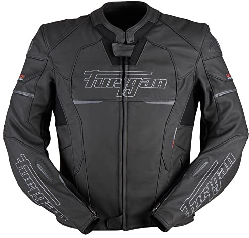 Furygan Nitros - Blouson de moto en cuir Radical Sportif Homme - Certifié triple AAA Protection D3O Résistant à l'abrasion Doublure thermique amovible