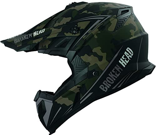 Broken Head Squadron Rebelution Camouflage Sand-Titan Motocross-Helm - MX Cross-Helm - Quad-Helm - Sumo-Helm (L (59-60 cm))