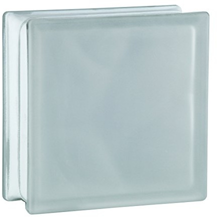 Brique de verre design Nuage Super White satiné 2 faces 19x19x8 cm - 6 pièces