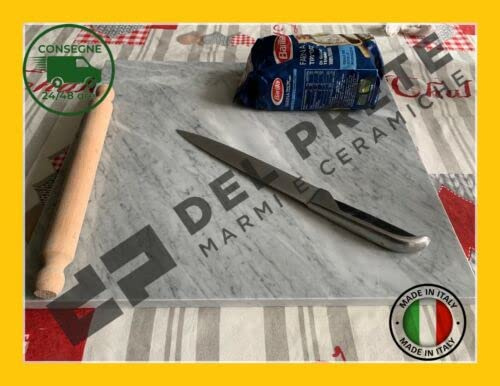 TAGLIERE PROFESSIONALE IN MARMO BIANCO PIANO PER IMPASTARE 2CM 40 x 30 cm2