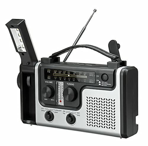 Radio Météo Solaire à Manivelle d'Urgence 1200 mAh - Poche Survie Extérieure AM/FM/SW1/SW2 pour Charge Téléphone Portable
