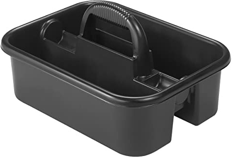 Akro-Mils 09185 Kunststoff-Tragetasche für Werkzeug und Zubehör, Reinigungsbehälter mit Griff, 46,7 x 34,8 x 22,9 cm, Schwarz