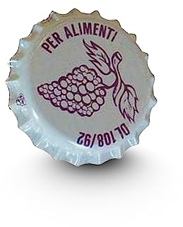 CG94 - 100 Tappi Corona 26 mm con Disegno UVA per Bottiglie di Vino | Ermertici e Resistenti alla Bollitura | Materiali di Alta qualità | Neutralità Organolettica