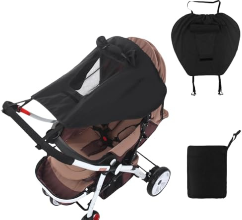 Universal Stroller Sun Shade UV Protection Baby Stroller Sun Cover Waterproof Stroller Cover with Viewing Window for Outdoor(Only Sun Cover)