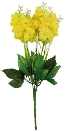 GeRRiT Bouquets de fleurs artificielles de glycine et jacinthe artificielles en vrac pour décoration - Jaune - Taille unique