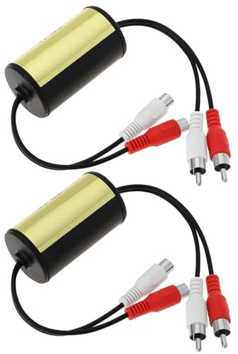 VGOL 2Pcs Effectively Reduce Audio Noise Filter RCA Male to Female 2 Channels Audio Filter for Car Audio and Home Audio Amplifiers