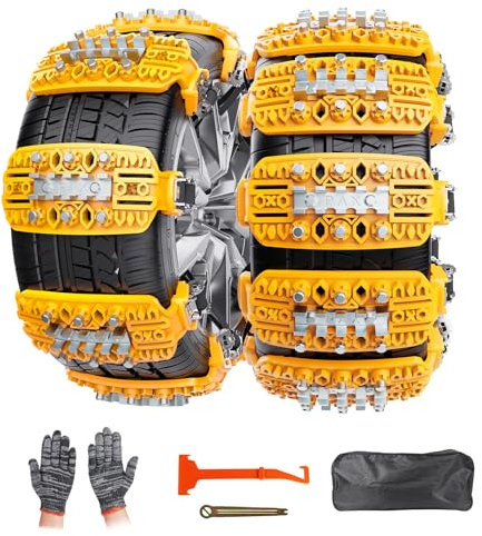 Oziral Catene da Neve Universali per Auto - 6 Pezzi Antiscivolo di Emergenza per Pneumatici - Catene di Trazione Regolabili per TPU Van Camion SUV