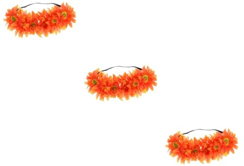 FRCOLOR 3 Pièces bandeau floral de mariée accessoire de cheveux de fille de fleur rubans à cheveux pour les filles accessoires de cheveux de mariage casque floral bandeau à fleurs