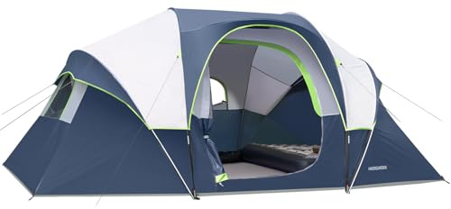 HIKERGARDEN 6/10 Personen Campingzelt - Tragbares, leicht aufzubauendes Familienzelt für das Camp, 420 * 330 * 180cm