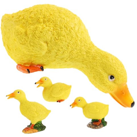 POPETPOP 4 Stück Realistische Harzstatuen Für Gartendekoration Gelbe Ornamente