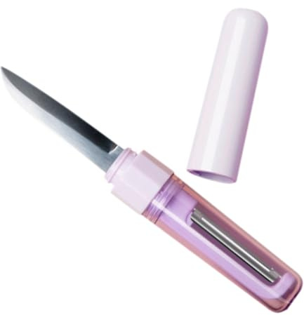 2 in 1 Peeler and Fruit Knife,Portable Fruit Vegetable Peelers, Dual Head Multifunction Kitchen Tool (Purple)