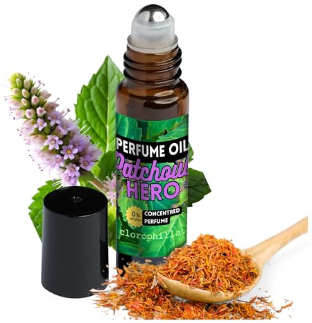 Perfume - Formato Aceite | Roll On Aceites Esenciales | Fragrancia Patchouli - Intensa - Duradera - Sin Alcohol | Para Pieles Sensibles | Práctico para Llevar a Cualquier Parte | Esencia Natural