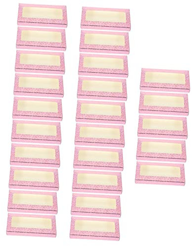 NIYANGLE 25pcs Colorful Eyelash Packaging Boxes Transparent Lash Holders for Organizing False Eyelashes Nail Art Supplies Easy Access and Protective