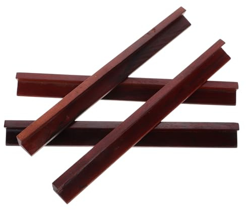 TOPPERFUN 4Pcs Wooden Mahjong Tile Ruler Set with Grooved Tile Holders Portable Mini Racks for American Mahjong Game and Dominoes