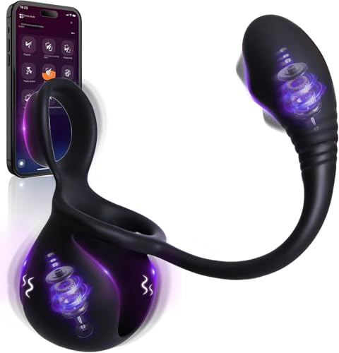 Plug Anal Estimulador Prostata con Anillo Vibrador Testiculo, Dildo Anal Vibrador Masculino, Plug Anales,con Vibración, Consoladores.. Para Hombre con Vibración, Juguete Sexual hombre, Juguetes Anales