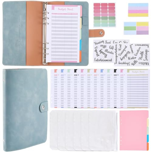 CALFOVERA Classeur A5 Rechargeable Carnet de Notes à Couverture Souple en Cuir PU Idéal pour Les Voyages avec Protection pour Carnet Classeur à 6 Anneaux et Pochette de Séparation pour Feuilles