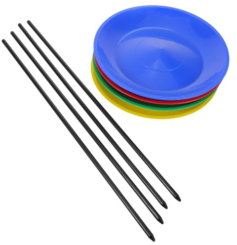JECOMPRIS Juego de Platos de Plástico con Palos de Mano de Malabarismo Liviano y Estable para Principiantes y Actuaciones Escénicas