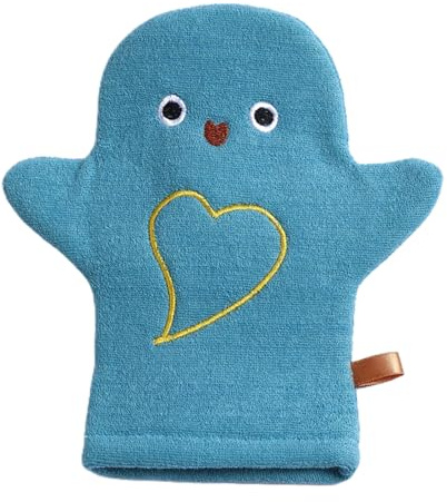 Bath Mitt - Washcloths - Double-Sided Soft Sponge Fabric with Whale Design for Face Body, Hands, Scalp Cleaning, Shower