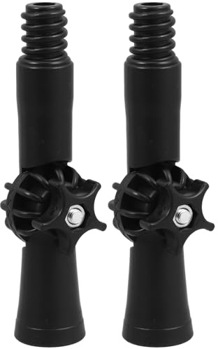 18mm Verstellbarer Winkeladapter 2 Stück, für Verlängerungsstangen | Abs, Schwarz, 360° Drehbares Gelenk, American Thread für Haushalt Reinigung