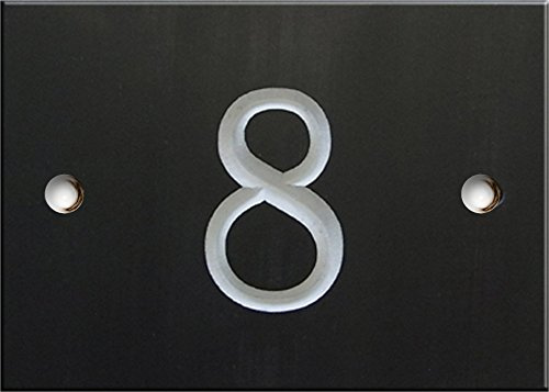 Engraved Slate House Number Sign - 1 to 99 (Select Your Number here) - Number 8 (Same Day Dispatch by 1st Class Post!!!)