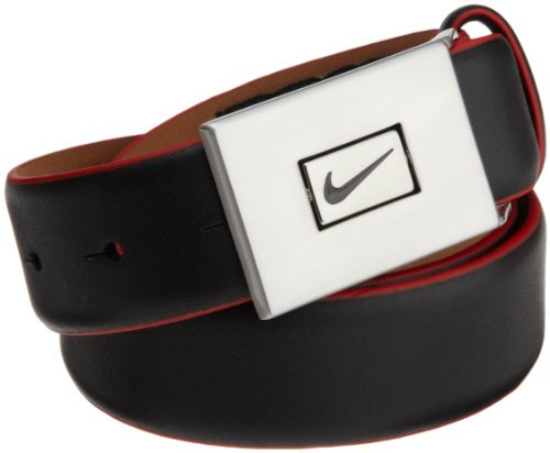 Nike Herrengürtel Victory Red mit glattem Handschuhlederband (Schwarz, 38)