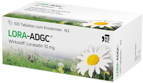 Lora ADGC® - 100 Stück - Antiallergikum zur Behandlung von Allergiebeschwerden wie Heuschnupfen, Juckreiz und Hautrötungen - langanhaltend & gut verträglich - Bereits für Kinder ab 2 Jahren