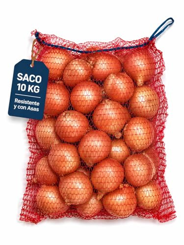 PAMPOLS Pack 500 Sacos de Malla para Naranjas, Cebollas o Frutos Secos con Cierre y Asas | Peso Util 10kg | Malla Red Raschel | Medidas 37x50cm | Color Rojo