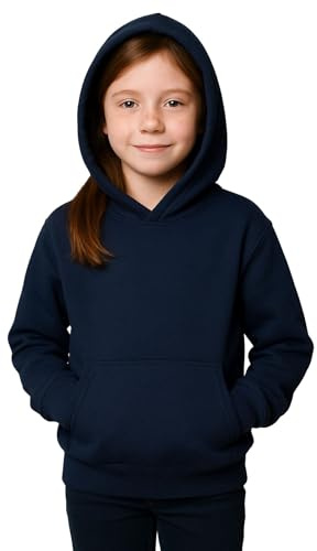 A2Z 4 Kids Tie Dye Hoodie Fleece - Plain Sweat Hoodie Navy 9-10