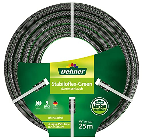 Dehner Gartenschlauch Stabiloflex, Ø 19 mm, Länge 25 m, 3/4 Zoll, Kunststoff, grün